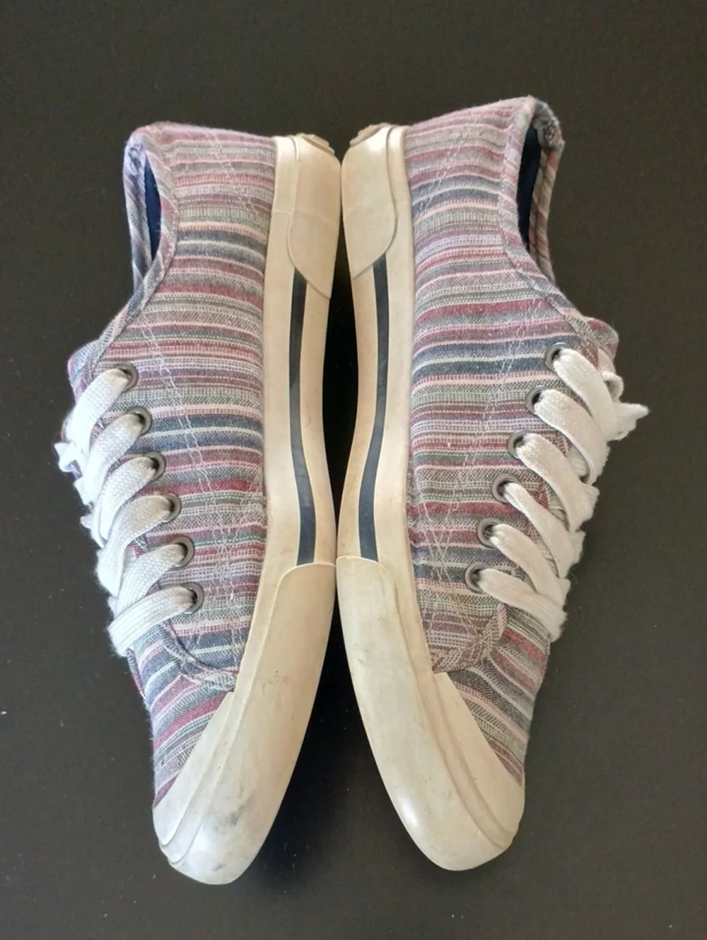 Rocket Dog Women's Striped Canvas Sneakers in Blue, Pink, White
